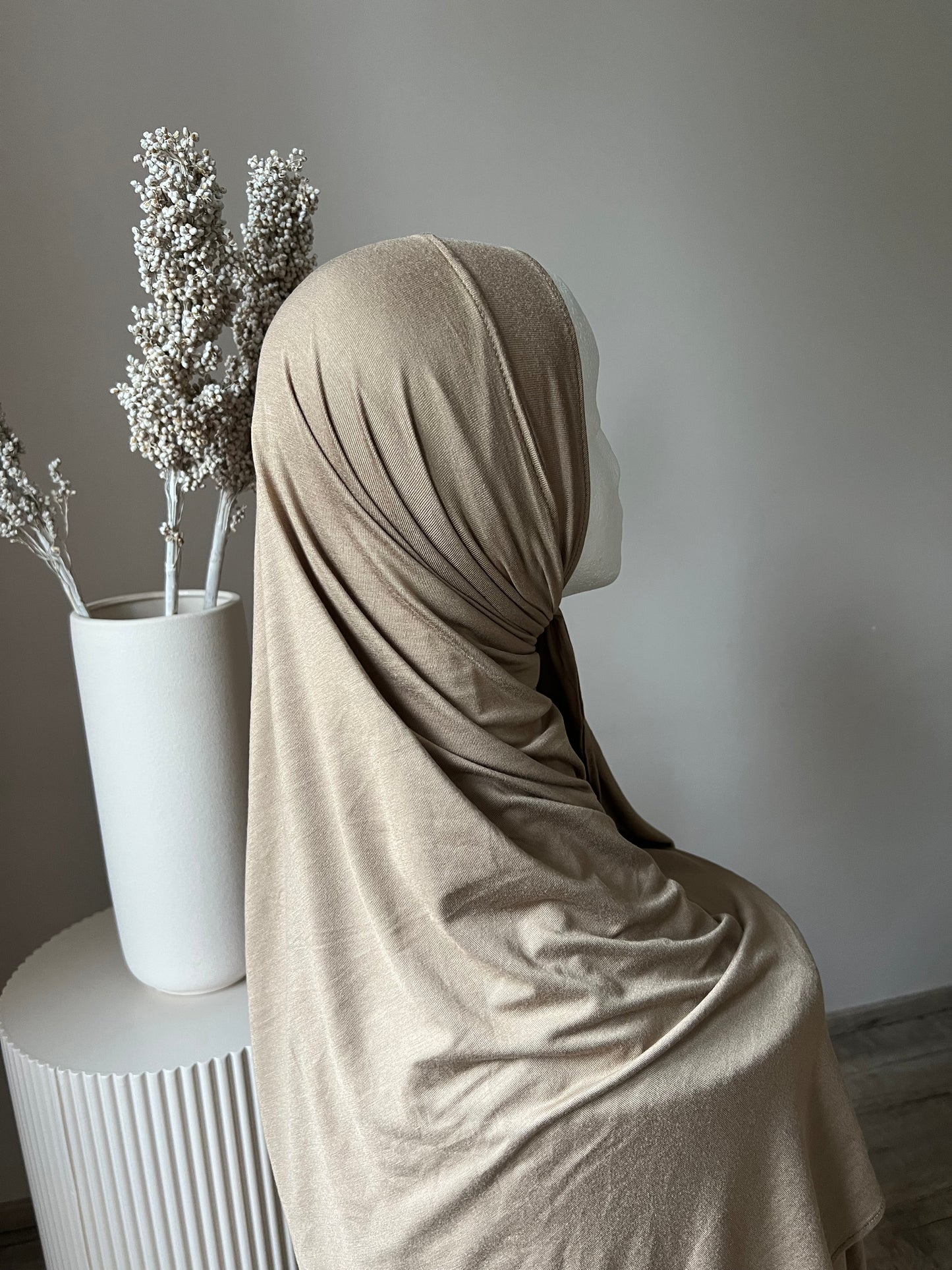 Premium Baumwolle Cotton Hijab Braunocker