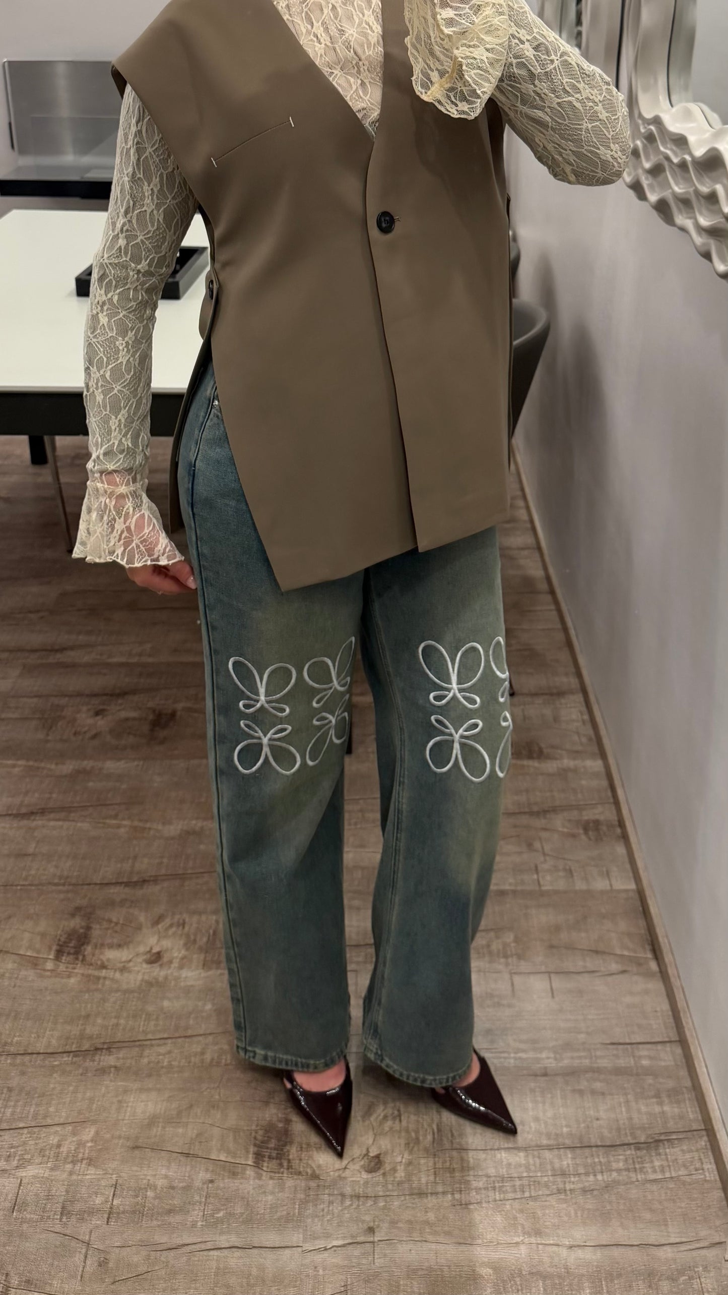 Jeanshose mit Muster