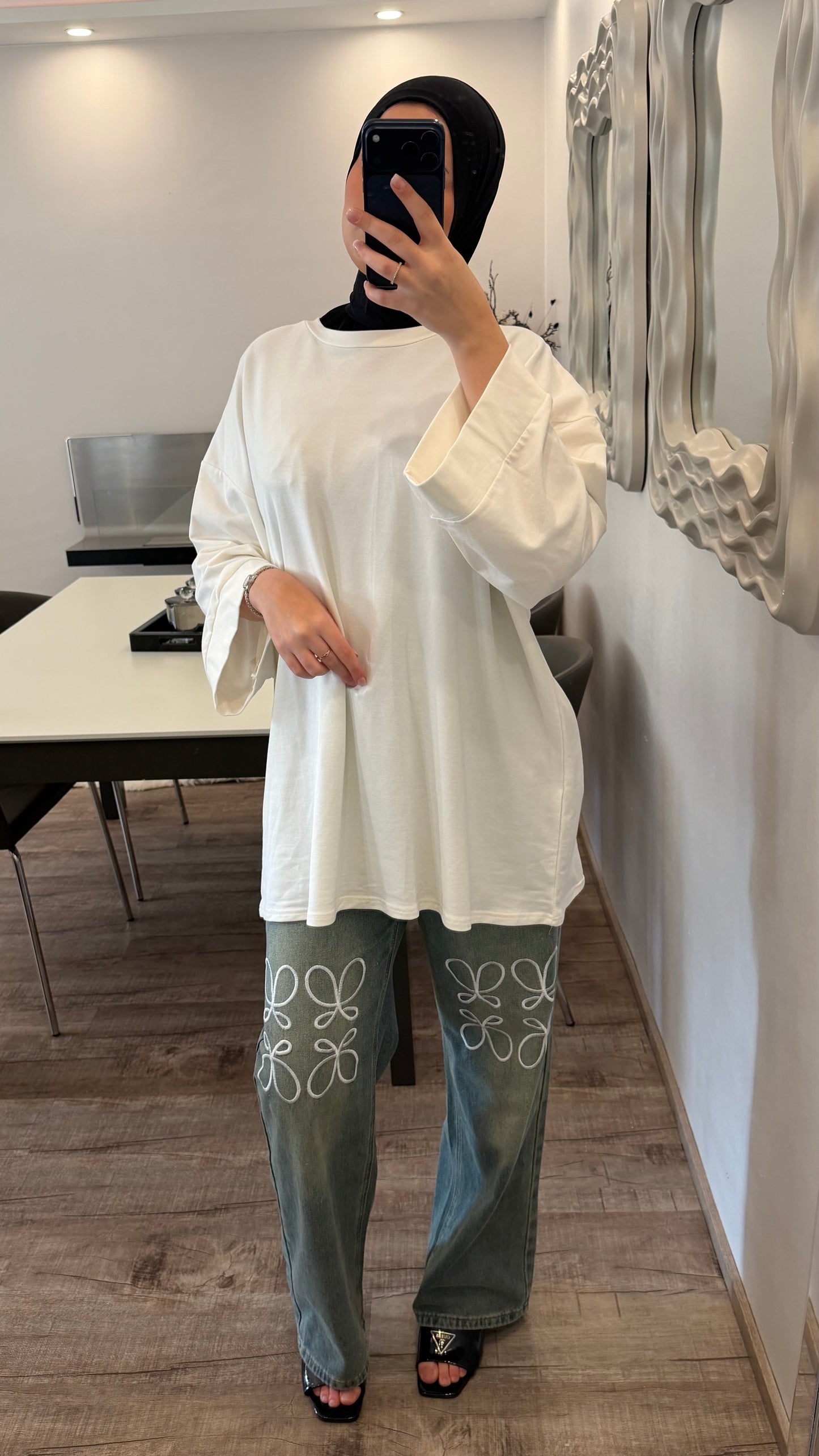 Oversize T-Shirt aus Baumwolle Weiß