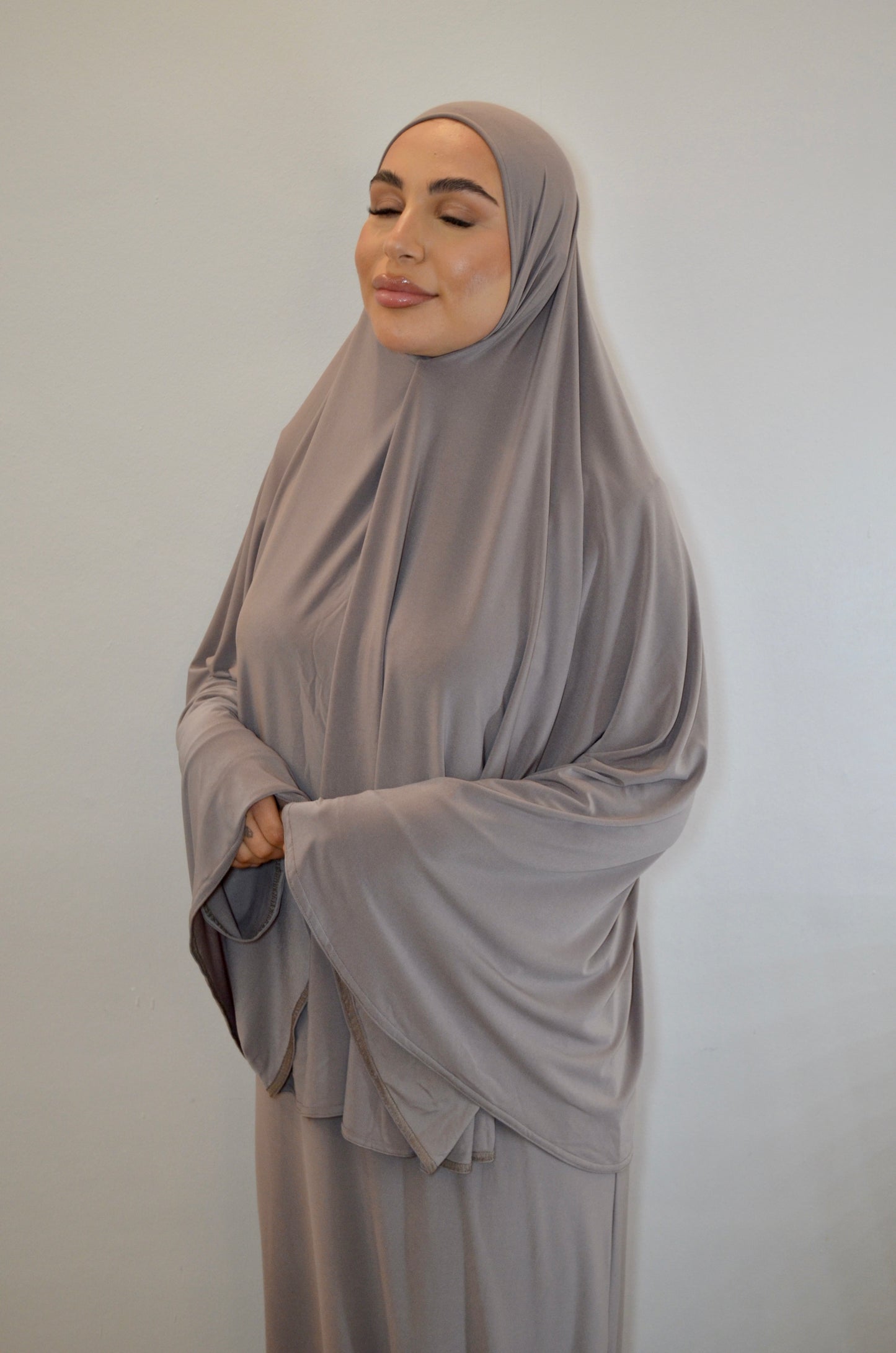 Jilbab Premium Jersey Set Taupe