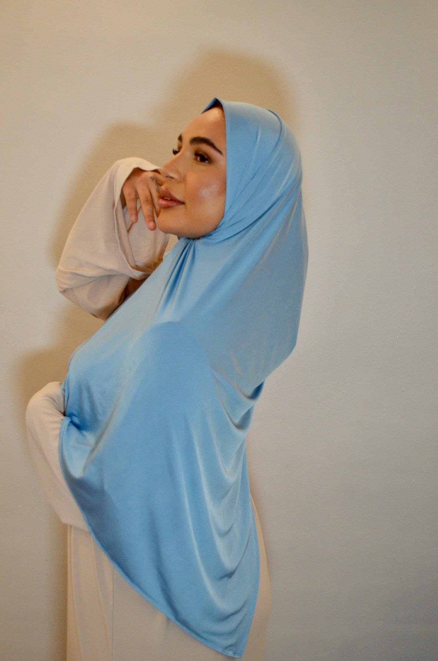 Liquid Premium Jersey Hijab Babyblau