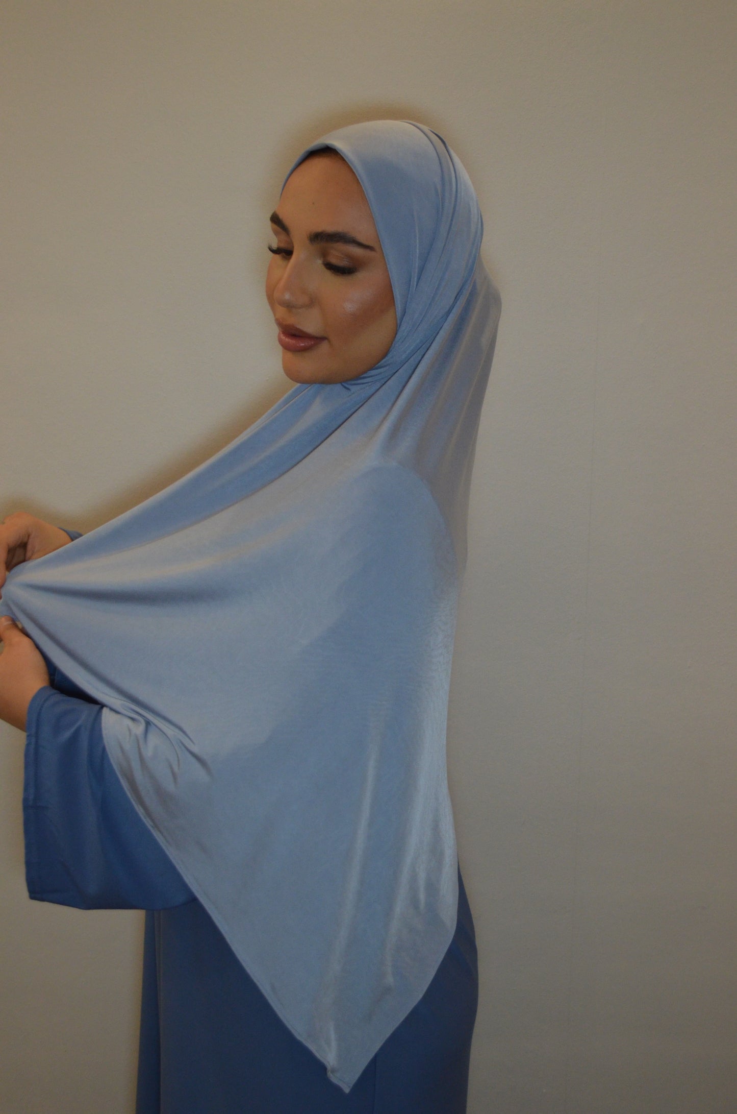 Liquid Premium Jerey Hijab Pastellblau