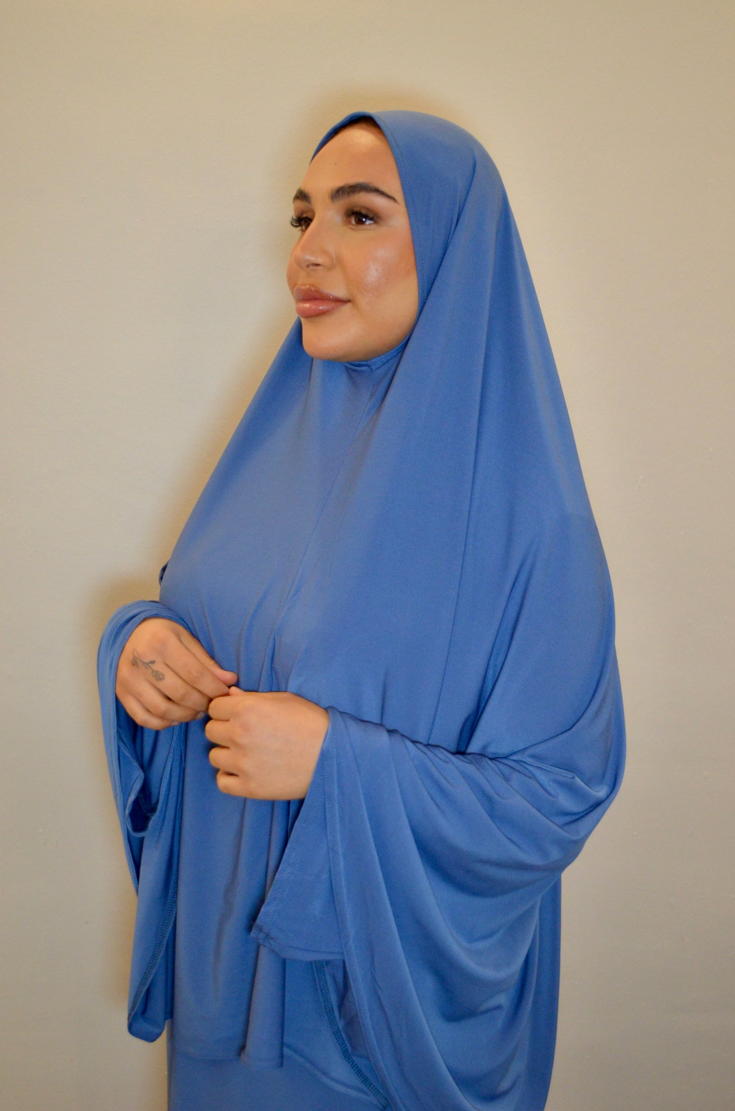 Jilbab Jersey Premium Set Azurblau