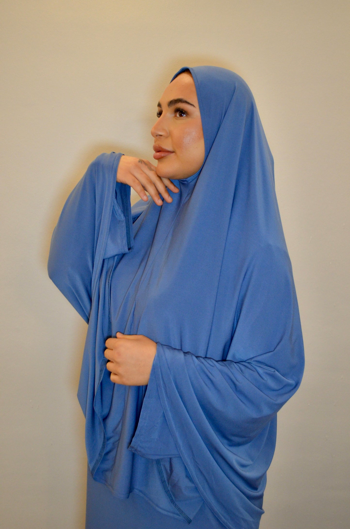 Jilbab Jersey Premium Set Azurblau