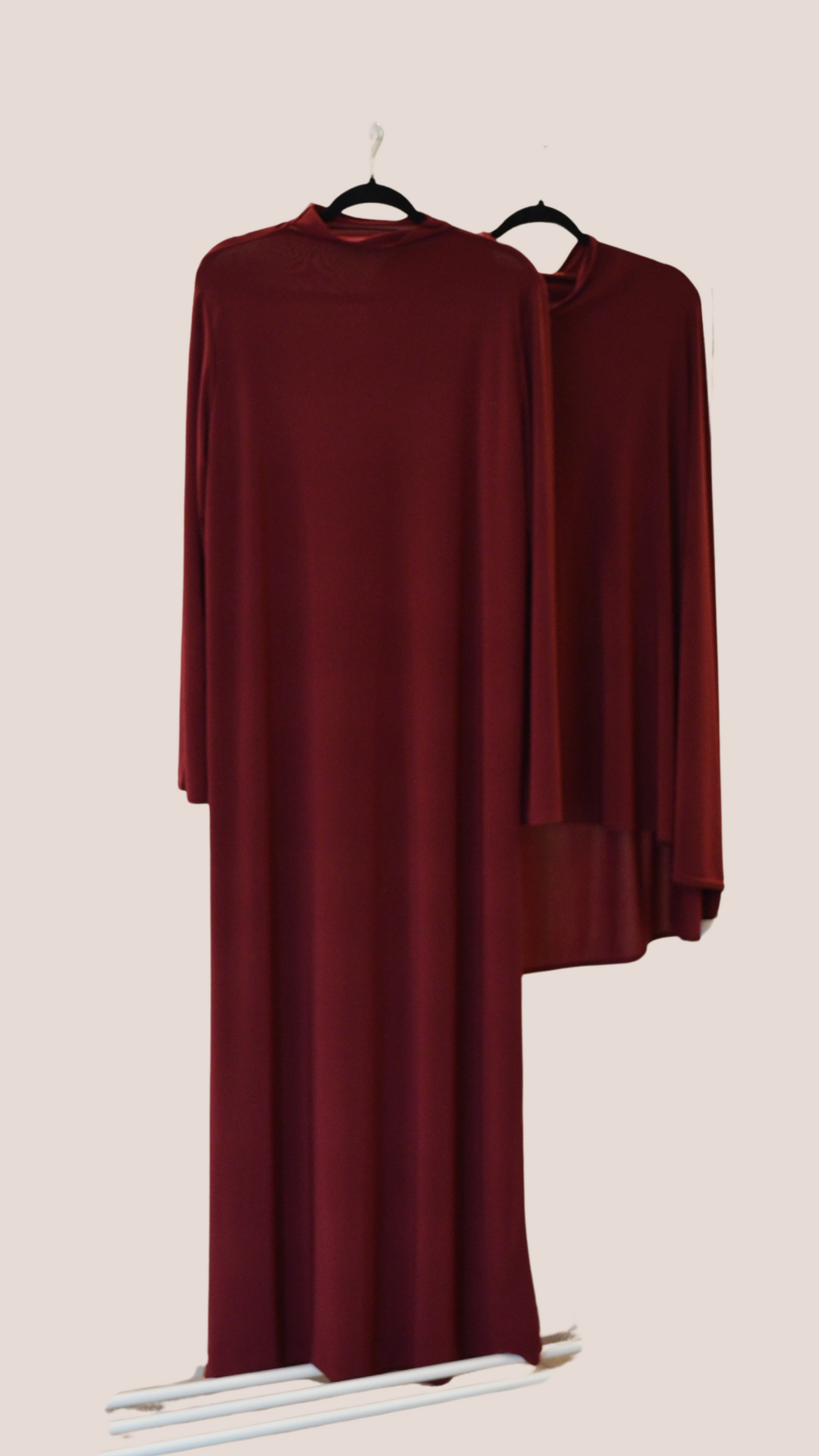 Jilbab Jersey Premium Set Weinrot