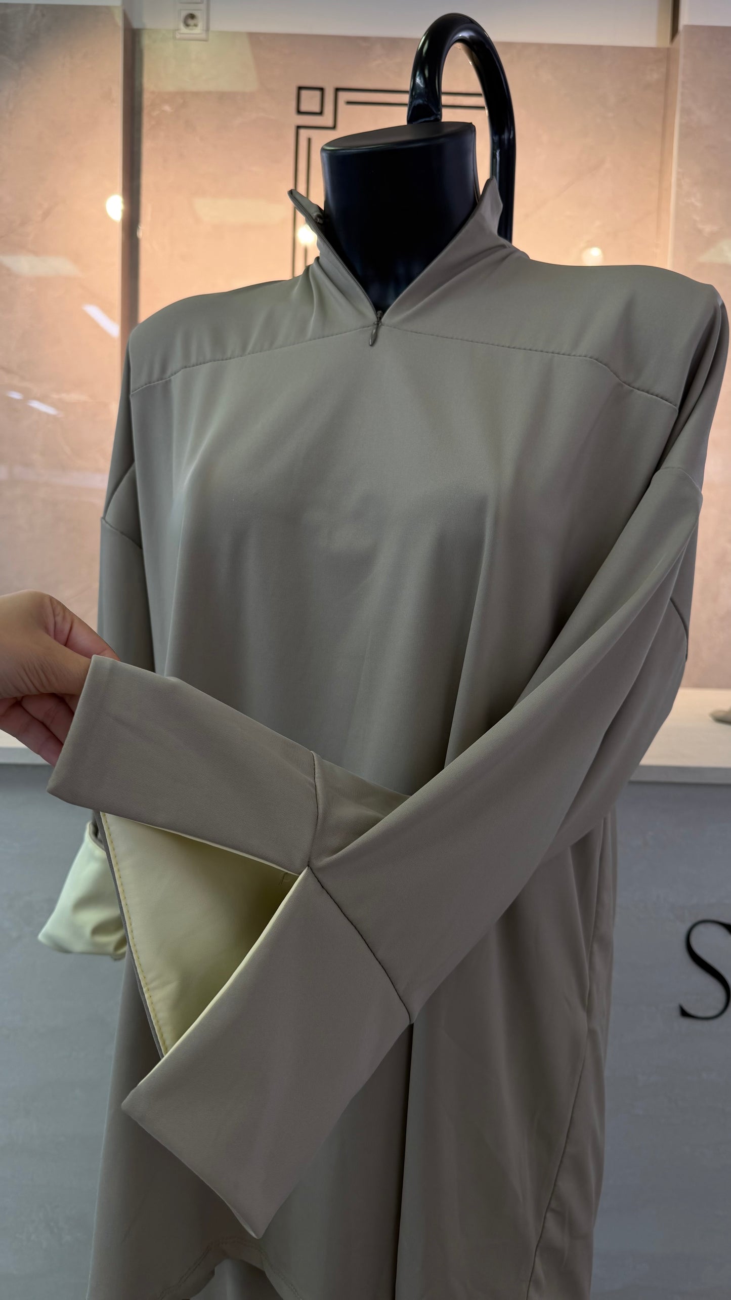 BURKINI taupe mit gelben Details
