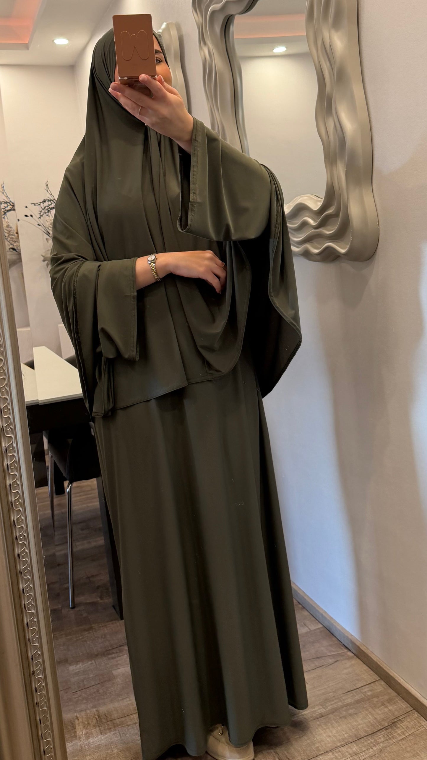 Jilbab Jersey Premium Khaki