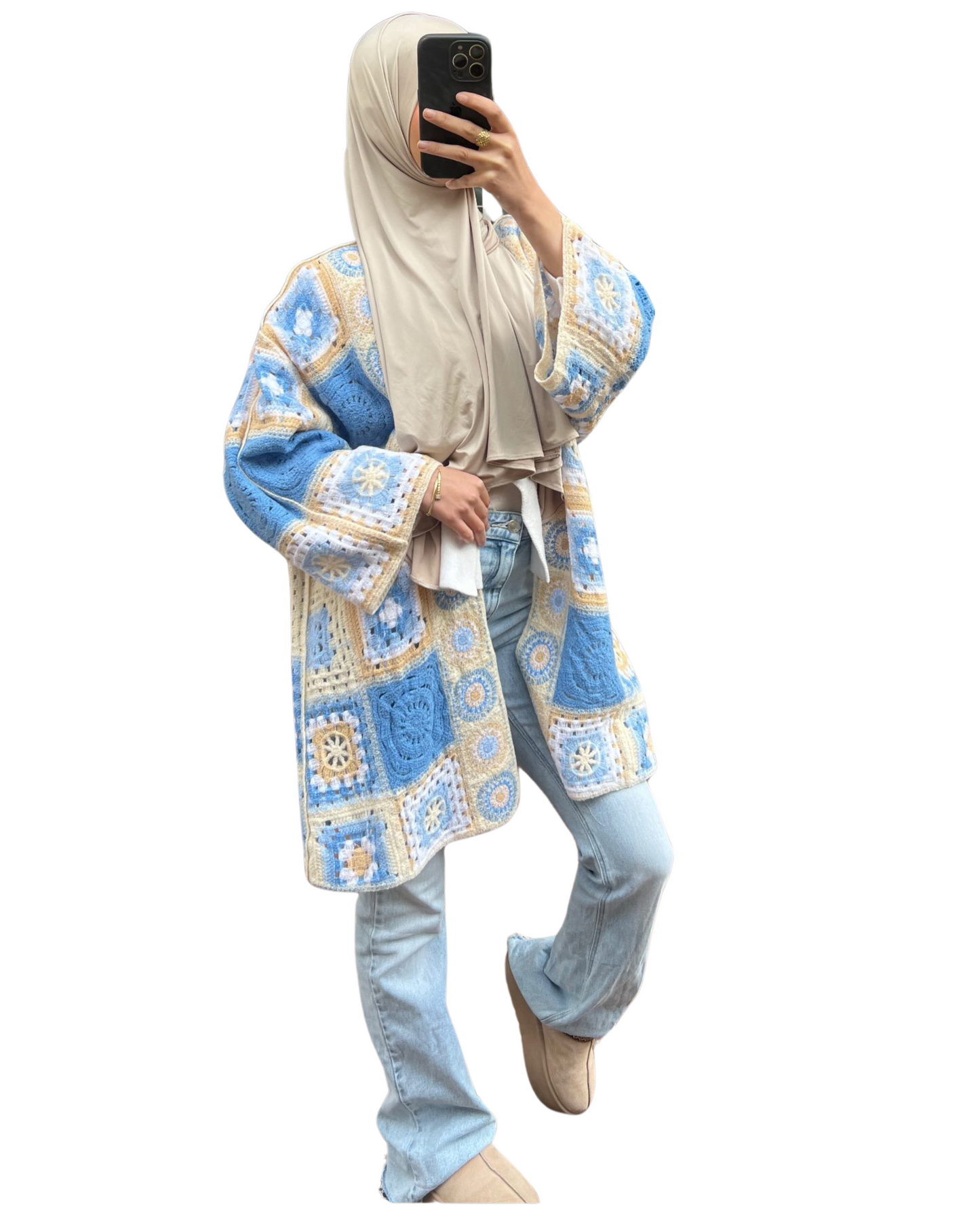 Strickjacke Blau