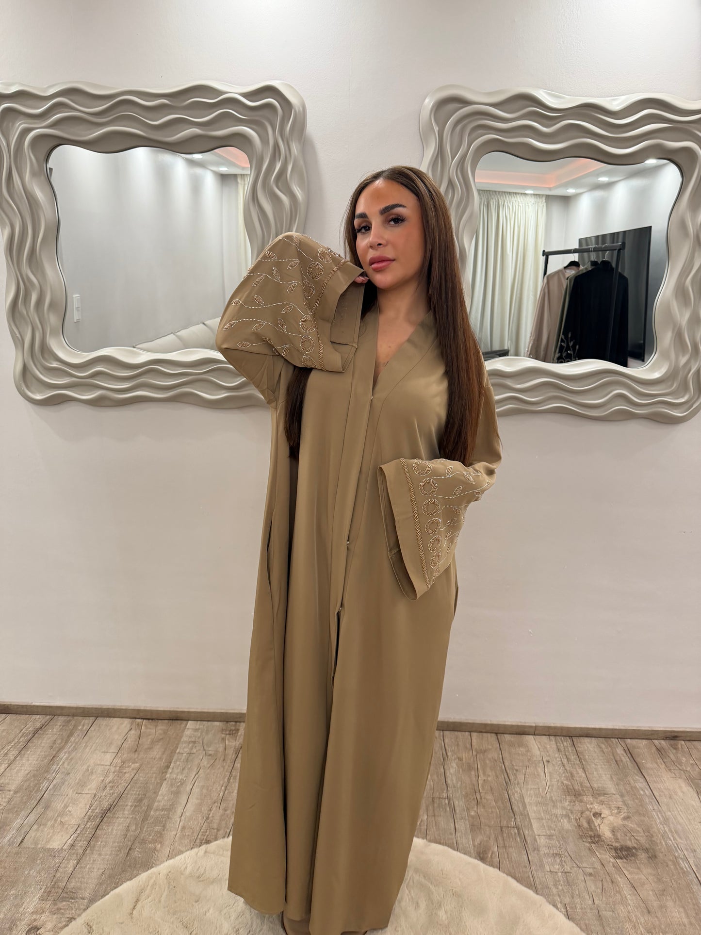 Abaya Meknes Dunkelbeige