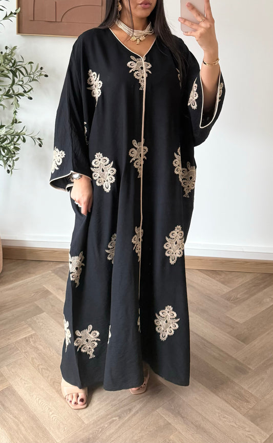 Sommerkleid mit Muster Schwarz