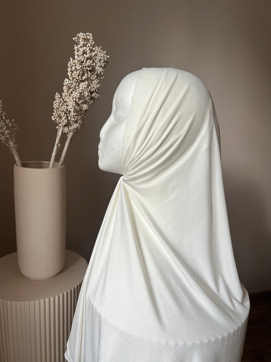Premium Liquid Hijab Cremeweiß