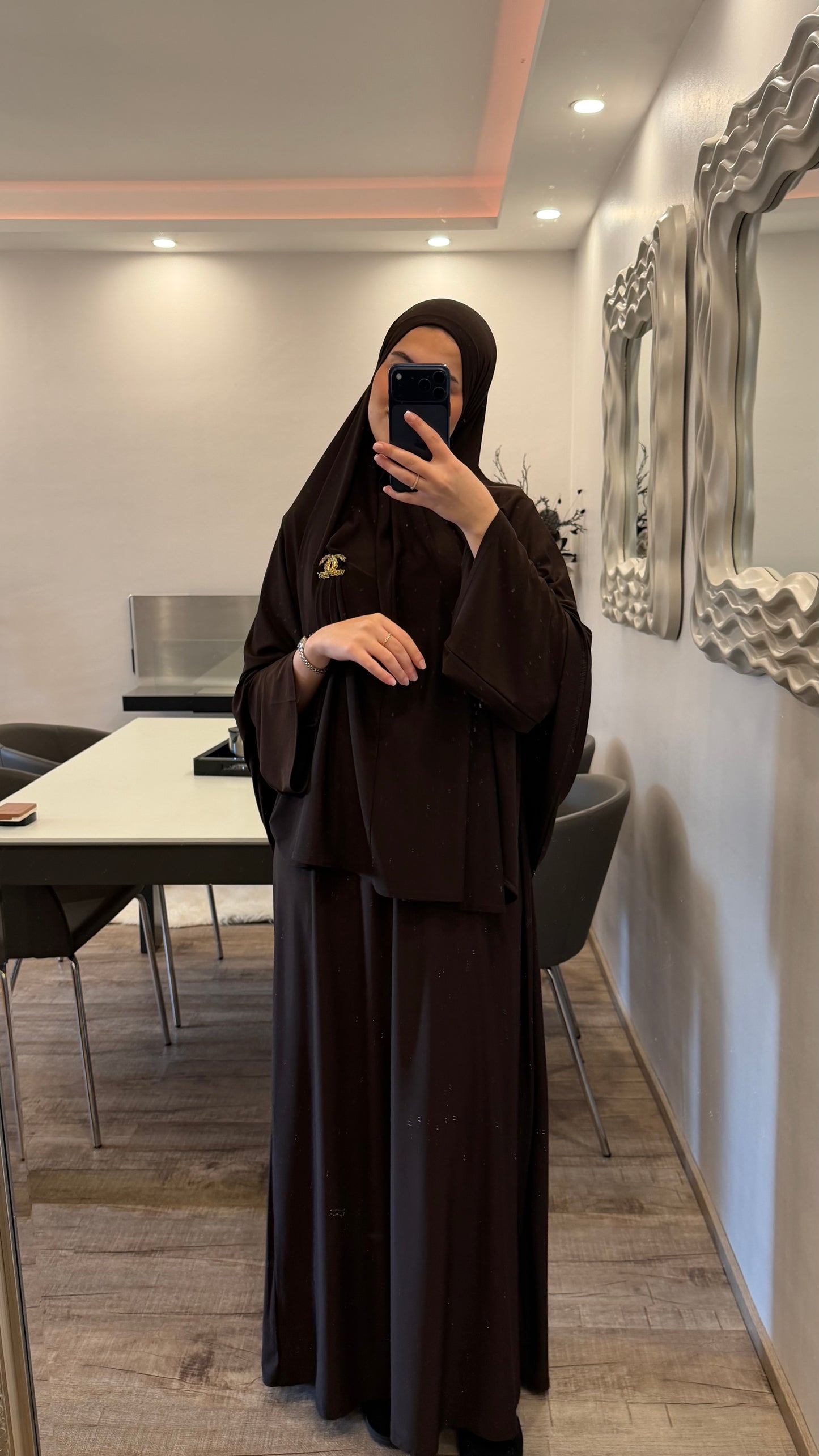 Jilbab Jersey Premium Set Schokobraun