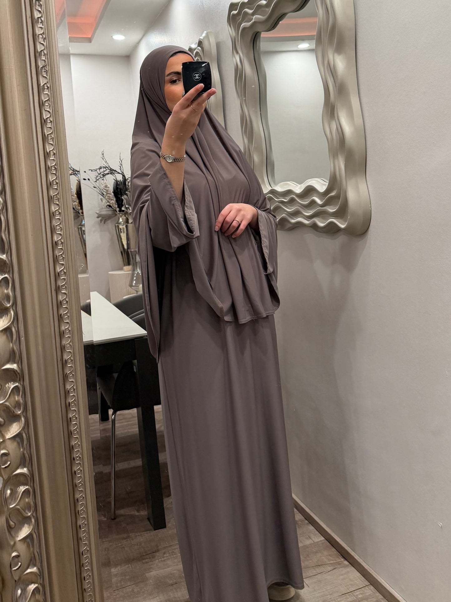 Jilbab Premium Jersey Set Taupe