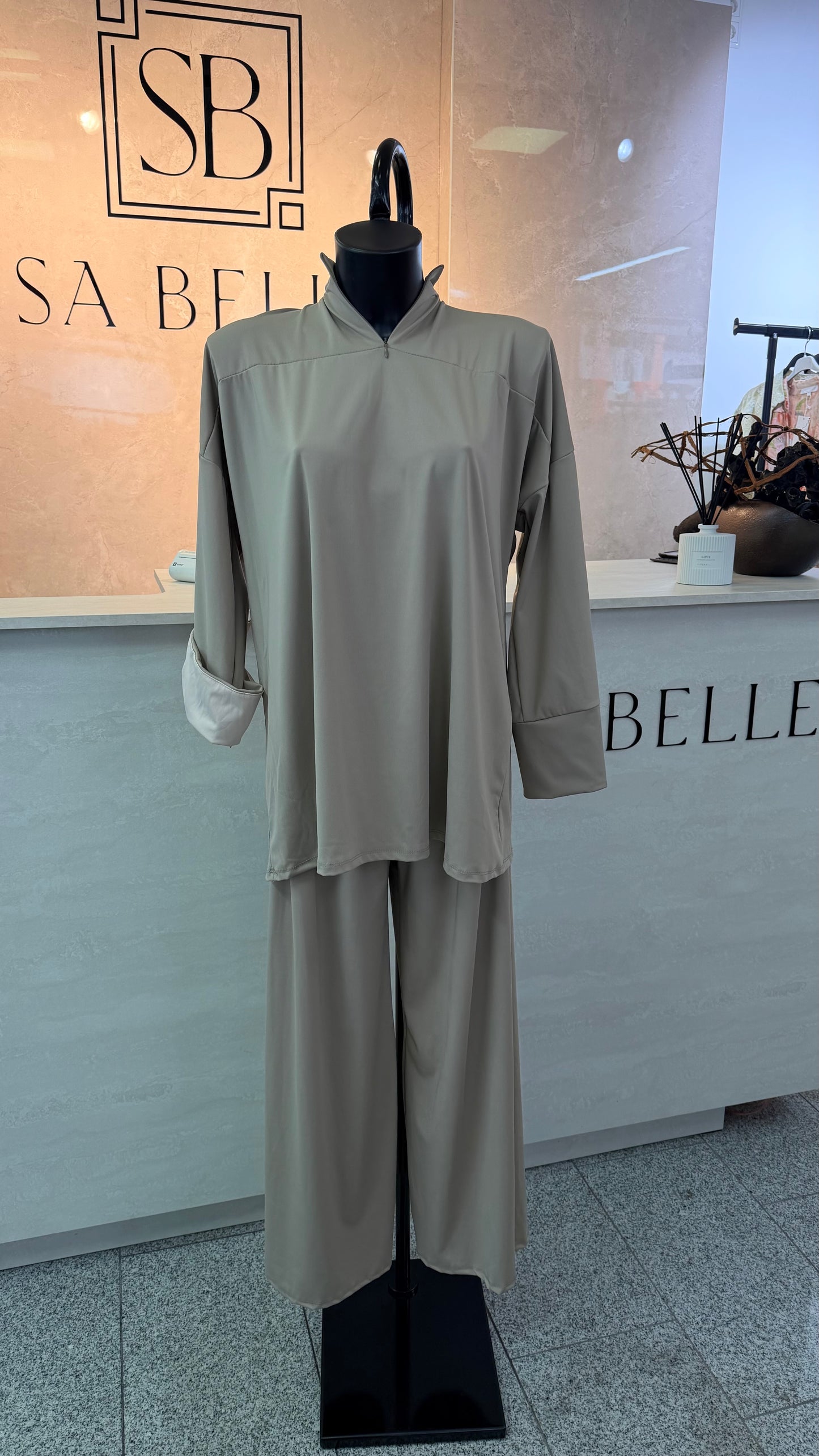 BURKINI taupe mit beigen Details