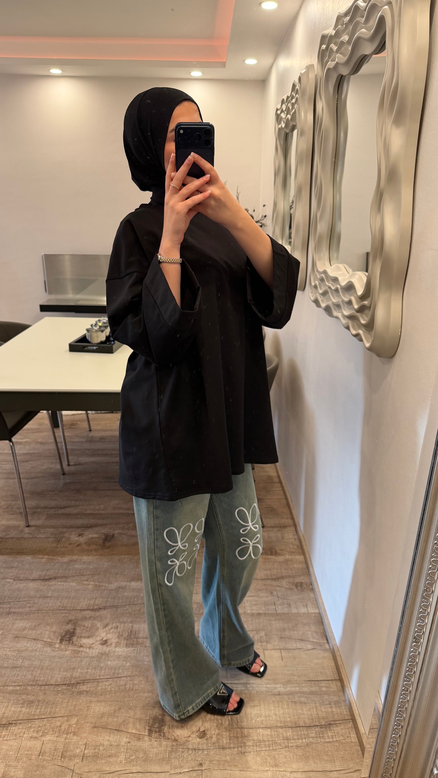 Oversize T-Shirt aus Baumwolle Schwarz