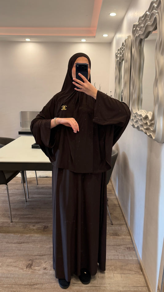 Jilbab Jersey Premium Set Schokobraun