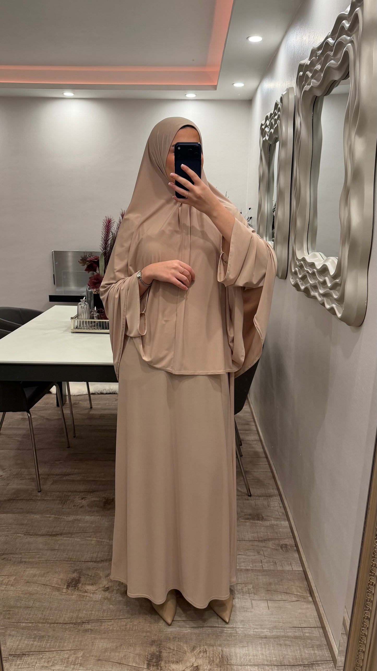 Jilbab Jersey Premium Set Beige