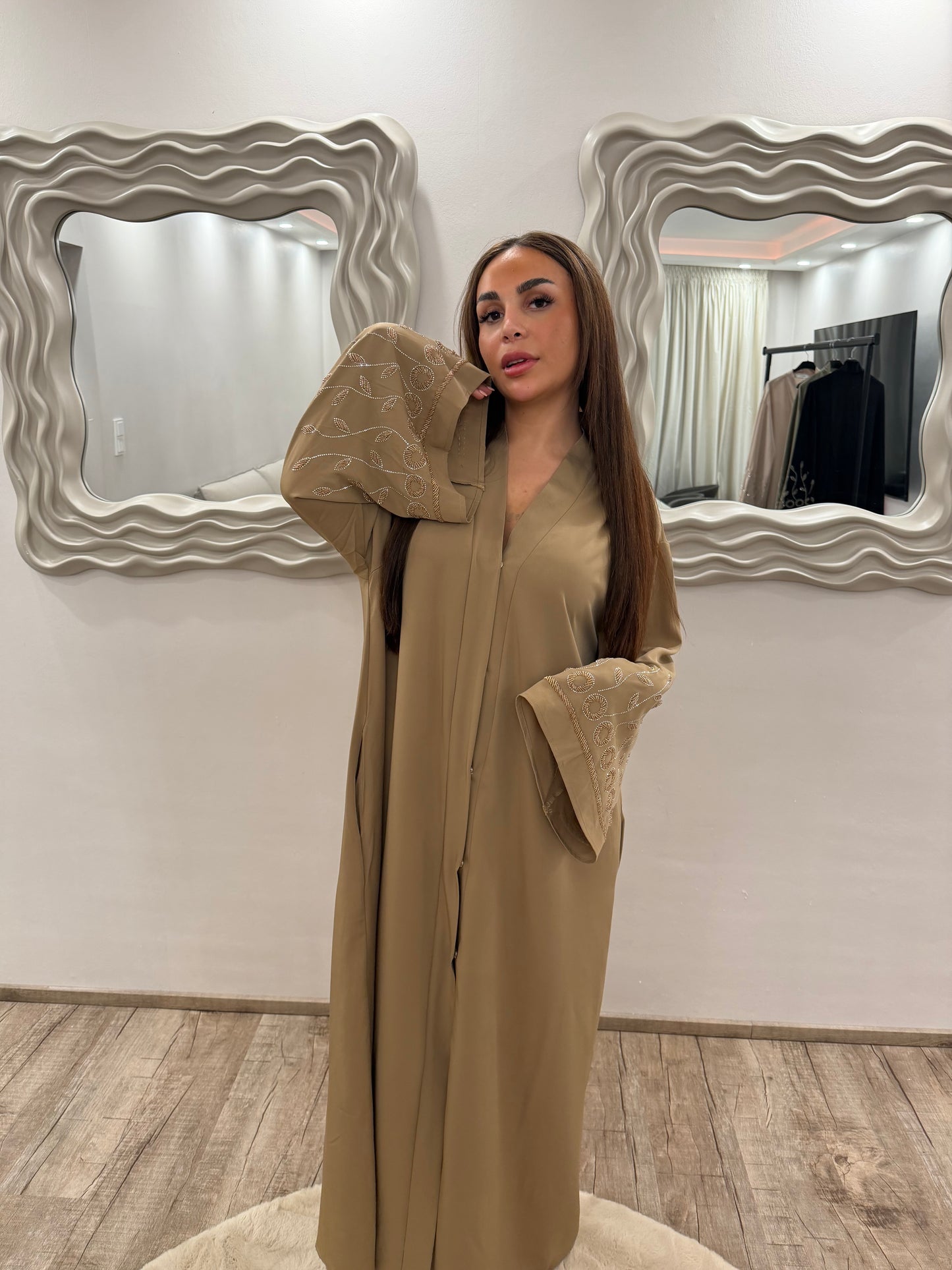 Abaya Meknes Dunkelbeige