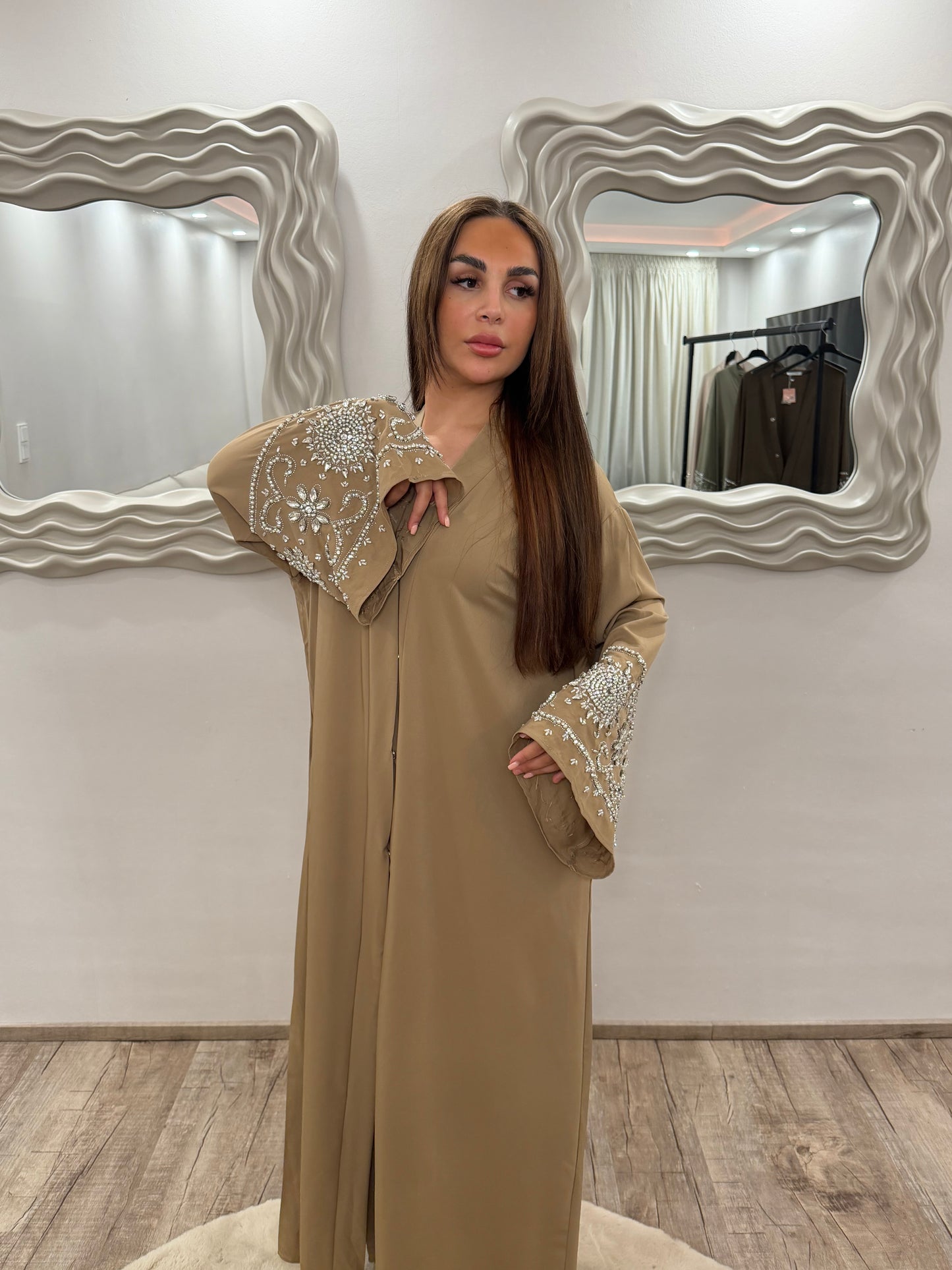 Abaya Nador Dunkelbeige