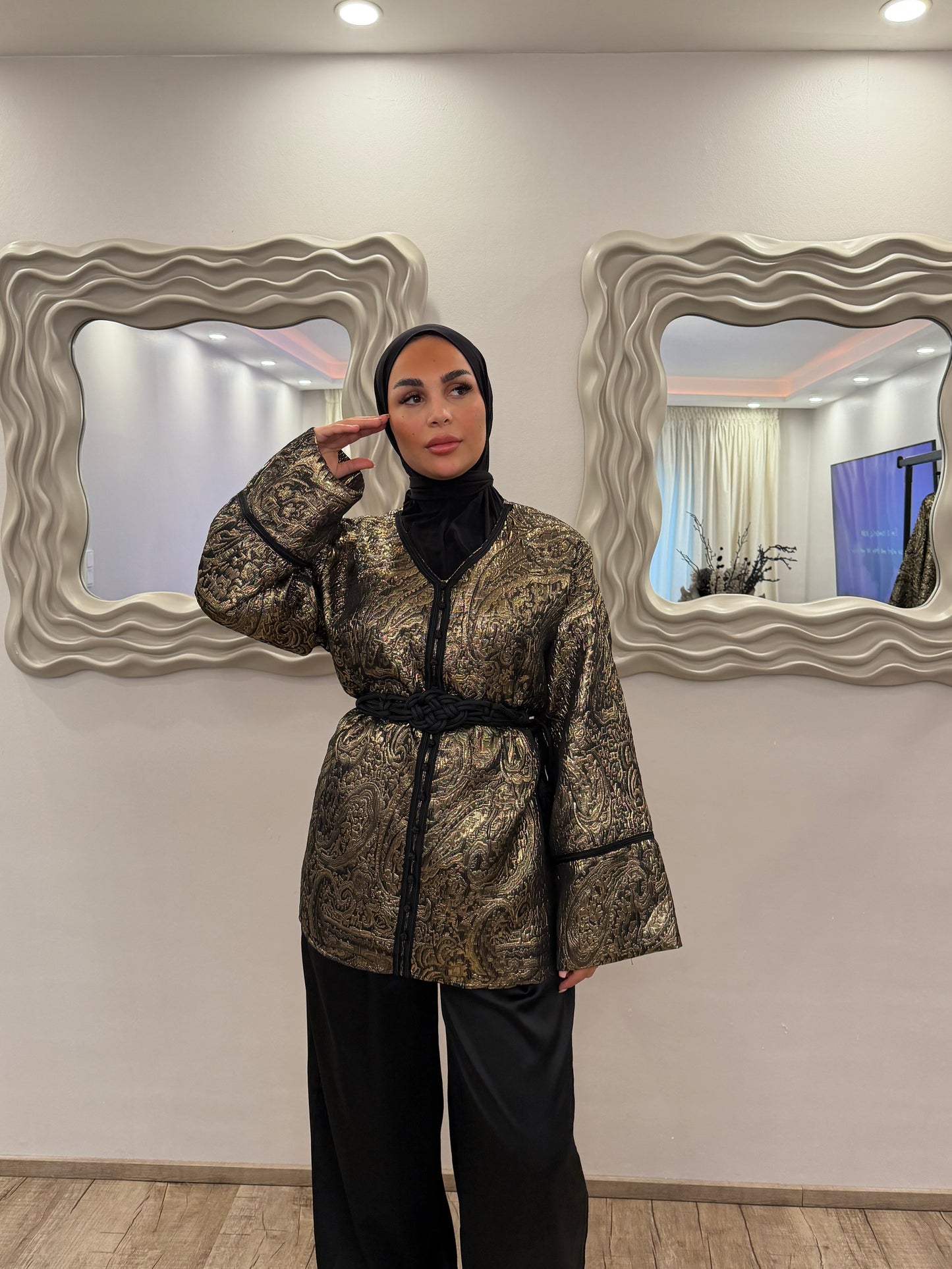 Dreiteiliges Set Tanger Schwarz/Gold