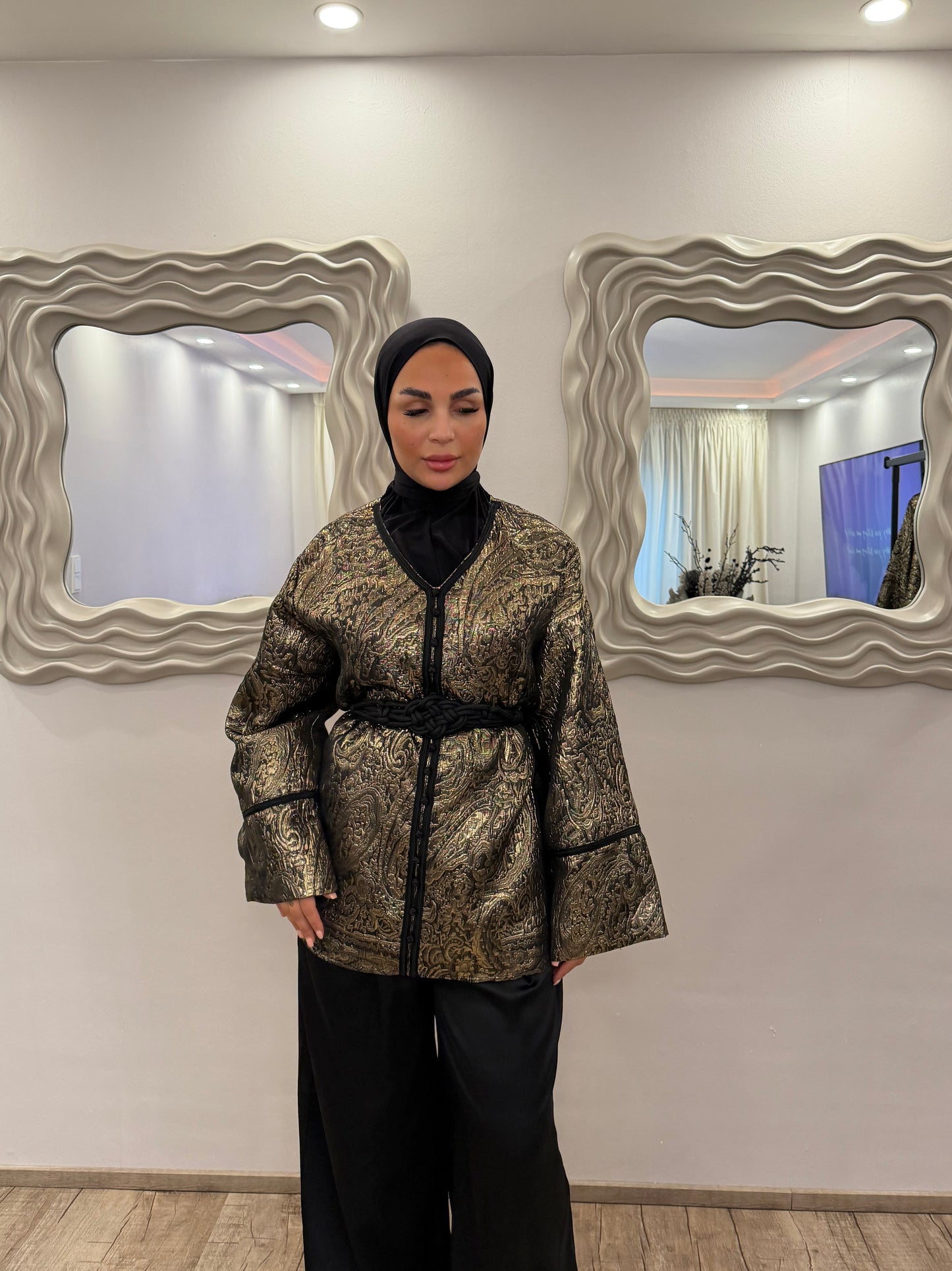 Dreiteiliges Set Tanger Schwarz/Gold