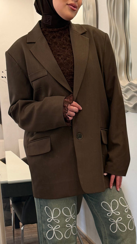 Blazer mit Schlitz hinten Braun