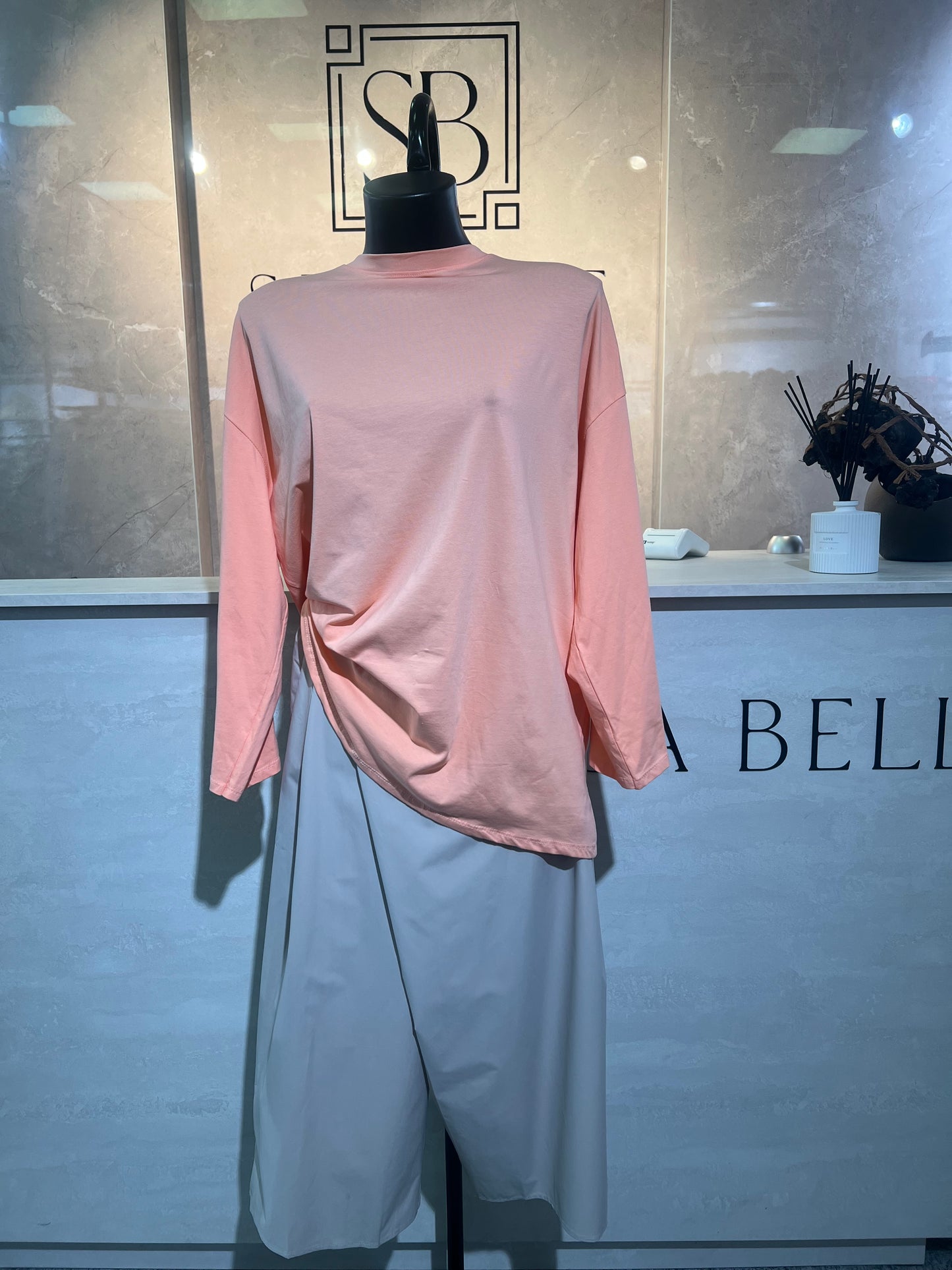 Sommer T-Shirt Oversized apricot