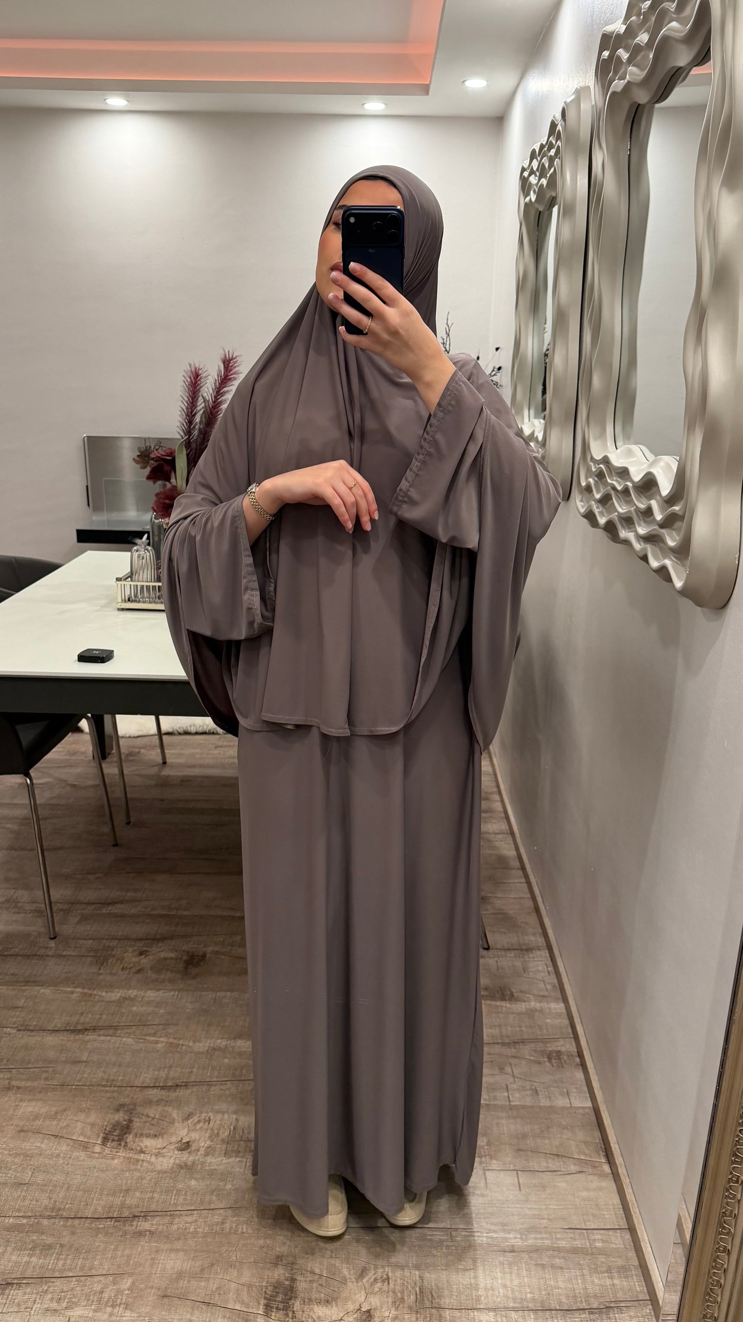 Jilbab Premium Jersey Set Taupe