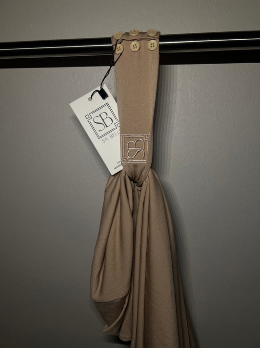 Instant Hijab Dunkelbeige