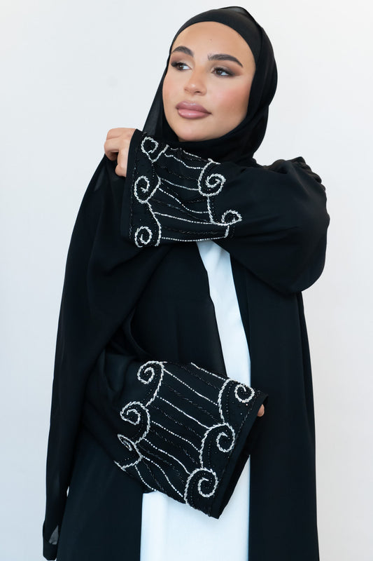 Dubai Abaya mit Stickereien an den Ärmeln