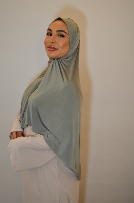 Liquid Premium Jersey Hijab Salbeigrün