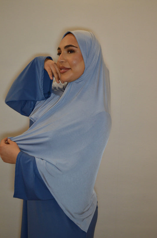 Liquid Premium Jerey Hijab Pastellblau