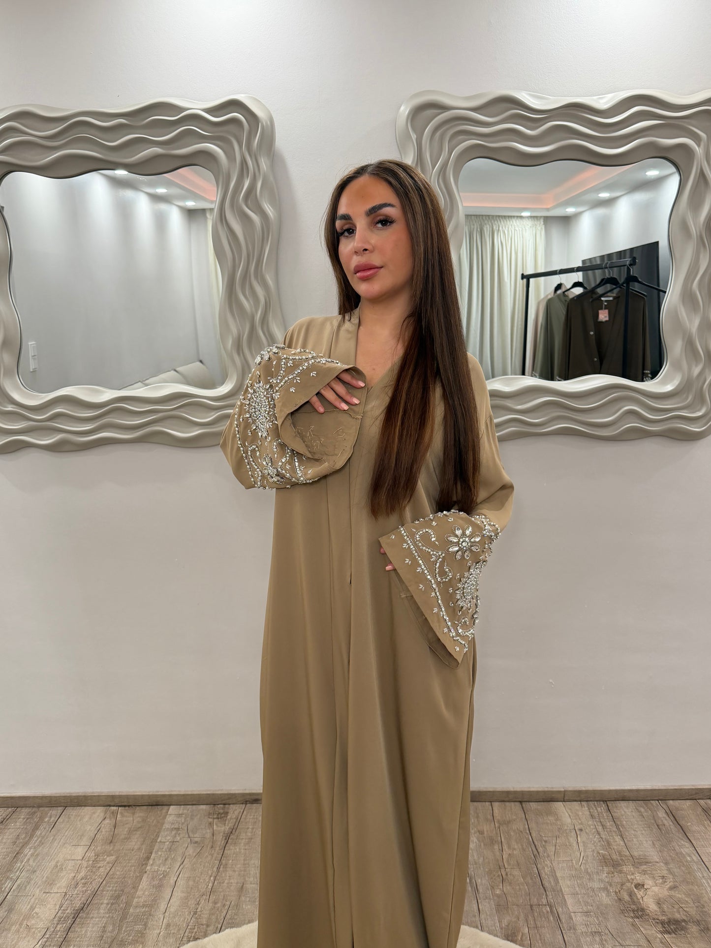 Abaya Nador Dunkelbeige