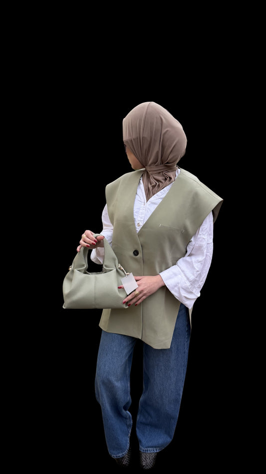 Weste mit seitlichen Knöpfen mint